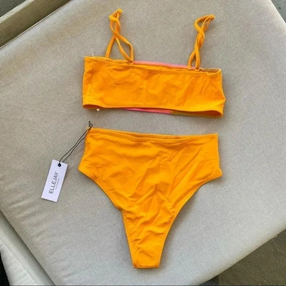 NWT Free People x ElleJay Retro High Rise Two Piece Swim Bikini Small - Picture 8 of 11